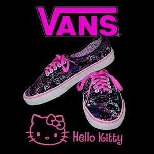 Vans x Hello Kitty Black Pink Canvas Low Top Sneakers Women’s